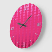 Satinpunkte - Fuchsienfarben Große Wanduhr (Winkel)