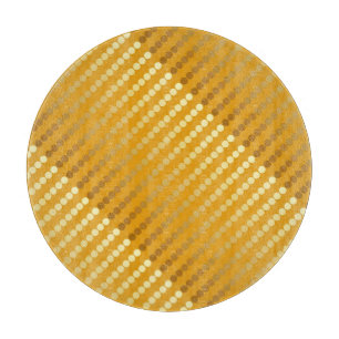 Satinpunkte - Gold und Senf Schneidebrett