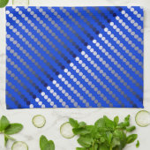 Satinpunkte - Kobaltblau und Zinn Geschirrtuch (Gefaltet)