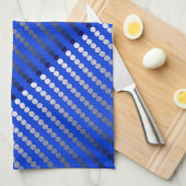 Satinpunkte - Kobaltblau und Zinn Geschirrtuch (Viertel Falte)