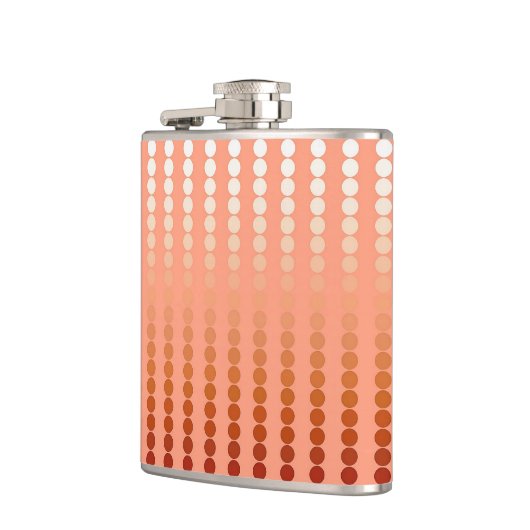 Satinpunkte - Pfirsichfarben Flachmann (Links)