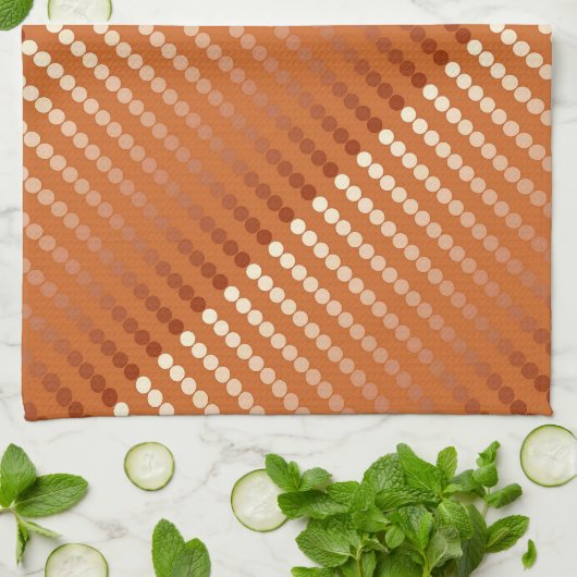 Satinpunkte - Rost und Kupfer Geschirrtuch (Gefaltet)