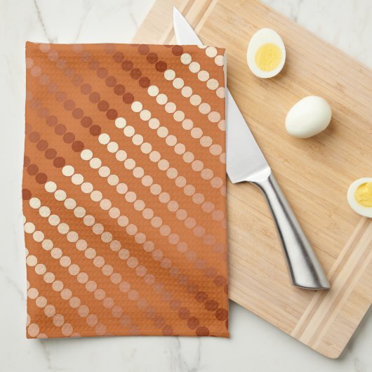 Satinpunkte - Rost und Kupfer Geschirrtuch (Viertel Falte)