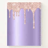 Satiny Lavender Blush Pink Glitzer Tropfen Monogra Notizblock (Rückseite)