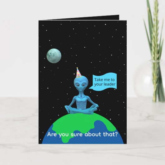 Satire Alien Birthday Card by Jo Images Karte (Vorderseite)