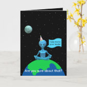 Satire Alien Birthday Card by Jo Images Karte (Gelbe Blume)