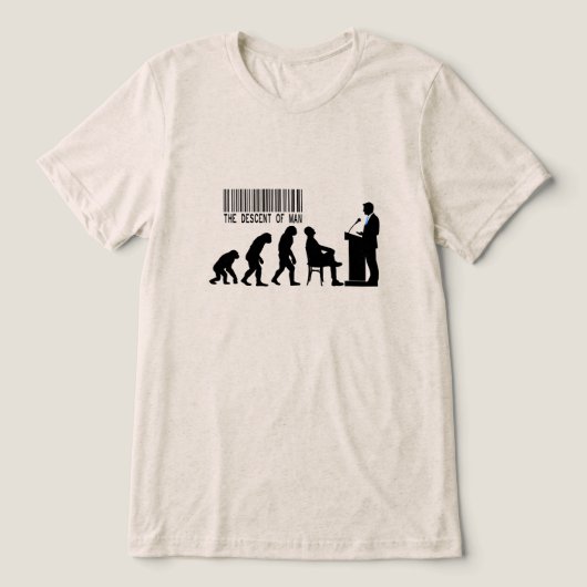 Satirical Blue Politician Silhouette  Tri-Blend Shirt (Design Vorderseite)