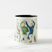 Satirical Cartoon, der den Schlüssel darstellt Zweifarbige Tasse (Mittel)