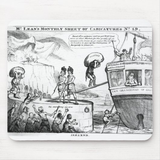 Satirical Cartoon über den Staat von Irland Mousepad (Vorne)