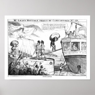 Satirical Cartoon über den Staat von Irland Poster