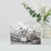 Satirical Cartoon über die Wasser-Firma Postkarte (Stehend Vorderseite)