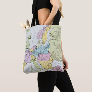 Satirical Karte von Europa 1871 Tasche