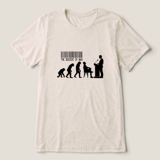 Satirical Red Politician Silhouette  Tri-Blend Shirt (Design Vorderseite)