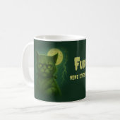 Satirisch Furankenstein - Spooky Goth Stitched Cat Kaffeetasse (Vorderseite Links)