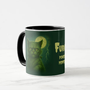 Satirisch Furankenstein - Spooky Goth Stitched Cat Tasse