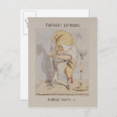 Satirische Fantasien, Karikatur von Adolphe Postkarte (Vorne/Hinten)