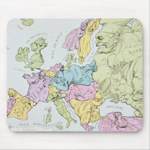 Satirische Karte von Europa 1871 Mousepad