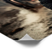 Satirische Sicht auf Abraham Lincoln auf dem Fahrr Poster (Ecke)