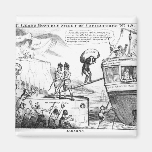 Satirisches Cartoon über den Staat Irlands Magnet (Vorne)