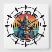 Satisfy | Trade motivation | Fantasy Design Quadratische Wanduhr (Vorderseite)