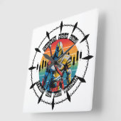 Satisfy | Trade motivation | Fantasy Design Quadratische Wanduhr (Winkel)