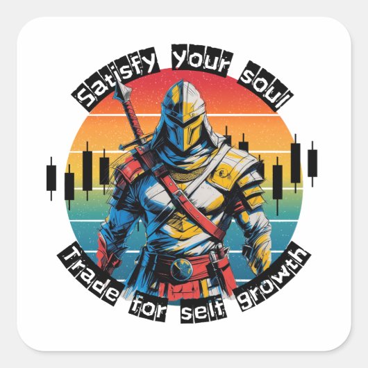 Satisfy | Trade motivation | Fantasy Design Quadratischer Aufkleber (Vorderseite)