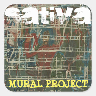 SATIVA MURAL PROJEKT QUADRATISCHER AUFKLEBER