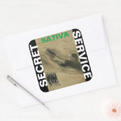 SATIVA SECRET SERVICE QUADRATISCHER AUFKLEBER (Umschlag)
