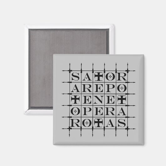 SATOR-Platz [SCHWARZ] Magnet (Vorderseite/Rückseite)