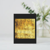 Sator Rotas Antikes Magisches Geheimnis Postkarte (Stehend Vorderseite)