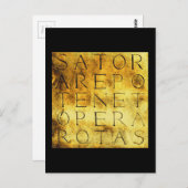 Sator Rotas Antikes Magisches Geheimnis Postkarte (Vorne/Hinten)