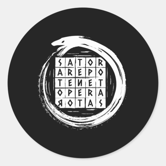 Sator Rotas Square Ouroboros Uroboros Runder Aufkleber (Vorderseite)