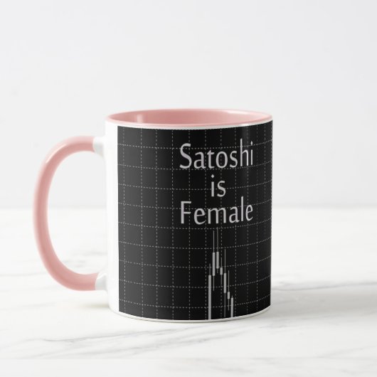 Satoshi ist ein Schwarz-Weiß-Stammdiagramm Tasse (Links)