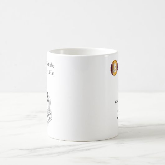 Satoshis Bitcoin Postmoderne Fiat Kaffeetasse (Mittel)