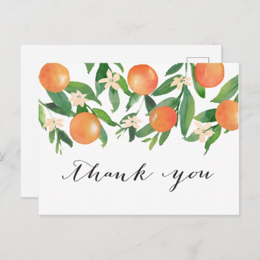 Satsuma Charcoal Bridal oder Babydusche Vielen Dan Postkarte (Vorne/Hinten)