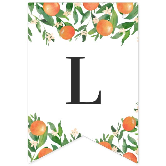 Satsuma Charcoal Main Squeeze Citrus Brautparty Wimpelkette (Zweite Fahne)