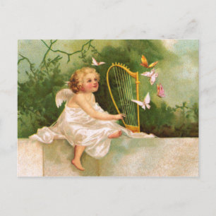 Sattel: Angel Playing Harp Postkarte