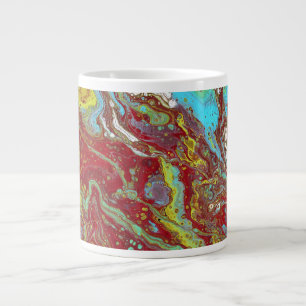 Sattel Auf 1 Einzigartiger Blauer Roter Abstrakter Jumbo-Tasse