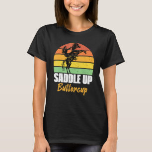 Sattel auf Buttercup Vintage Pferd Galopp Für Männ T-Shirt