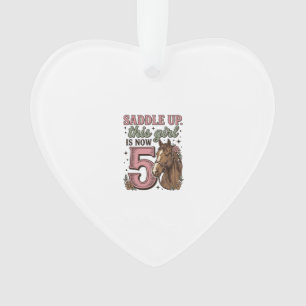 Sattel auf Mädchen 5. Geburtstag Pferd Cowgirl-Shi Ornament