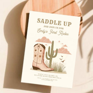 Sattel auf Wild Western Cactus Girl Einladung