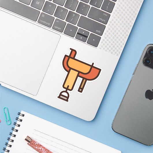 Sattel Aufkleber (Laptop mit iPhone)