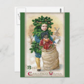 Sattel: Fir Boy mit Puppe Postkarte (Vorne/Hinten)