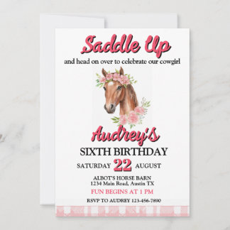 Sattel-Frauen Western-Geburtstag Einladung