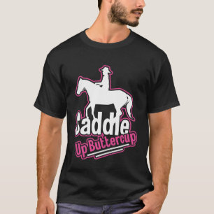 Sattel hoch Butterblume Rodeo Mädchen Cowgirl West T-Shirt