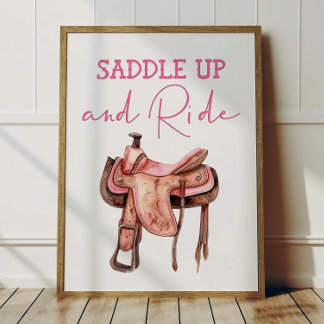Sattel hoch Cowgirl Poster Kinder Western Zimmer D