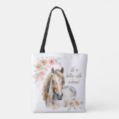 Sattel hoch: Das Leben ist besser mit einem Pferde Tasche (Rückseite)