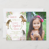 Sattel hoch, Pferde zum Geburtstag Foto Einladung (Vorderseite)