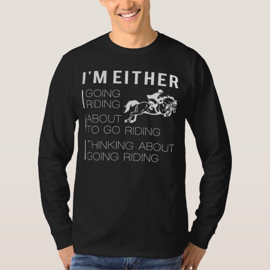 Sattel hoch und lachen: Funny Reiten T - Shirt (Vorderseite)