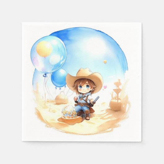 Sattel hoch: Western Cowboy Babydusche Serviette (Vorderseite)